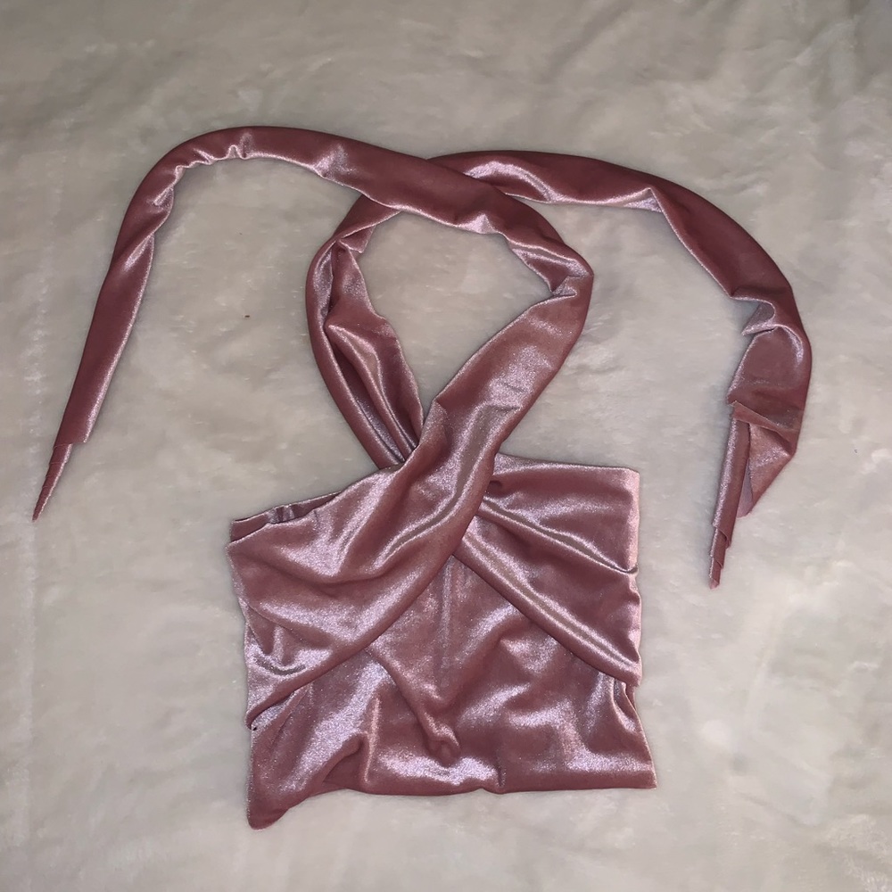 Pink Adjustable Bandeau with halter neck